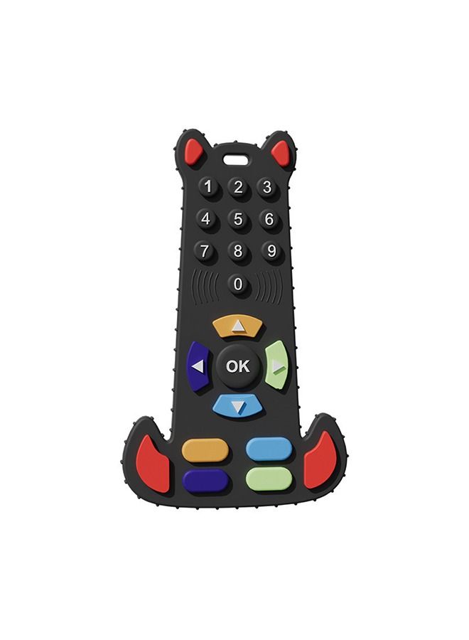 Remote Control Shape Bendable Soft Silicone Baby Teether 0 To 18 Month Black - Image 1