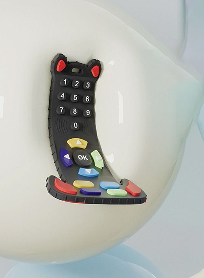 Remote Control Shape Bendable Soft Silicone Baby Teether 0 To 18 Month Black - Image 3