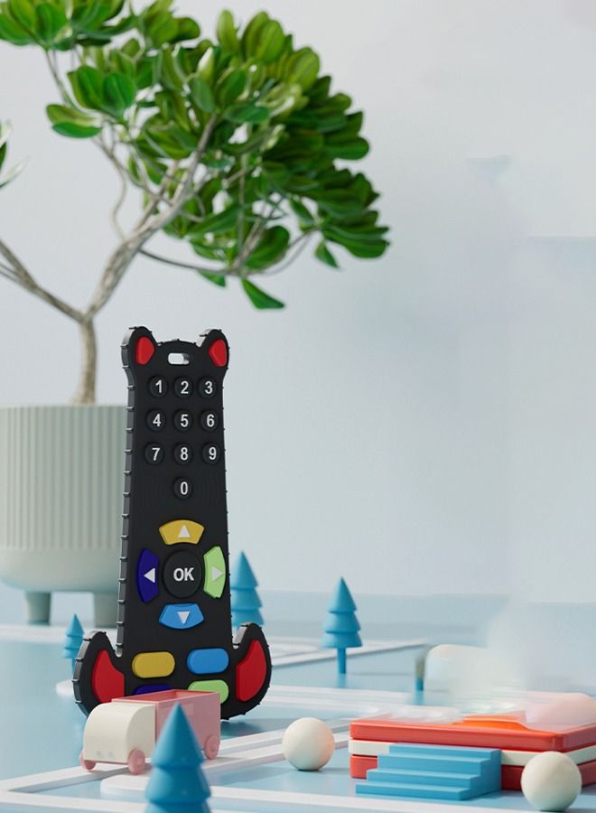 Remote Control Shape Bendable Soft Silicone Baby Teether 0 To 18 Month Black - Image 4