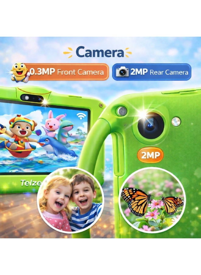 Telzeal P600 Kids Tablet Green – 7 Inch HD Display, 6GB RAM 128GB Storage, Android 10.1, 3000mAh Battery, WiFi, Front & Rear Camera, Shockproof Protective Case - Image 5