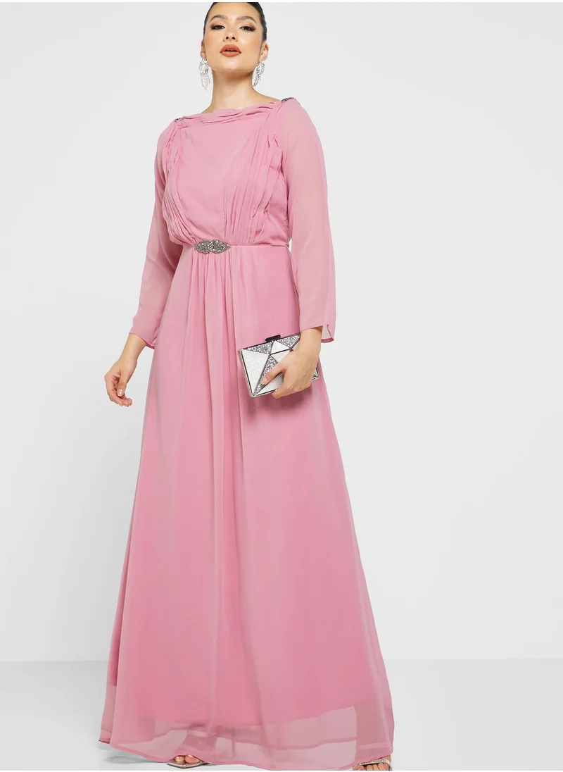 Khizana Embellished Waist A-Line Dress