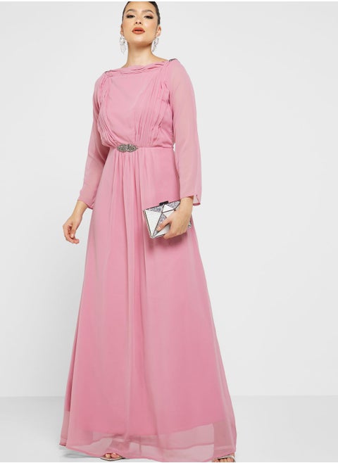 Embellished Waist A-Line Dress