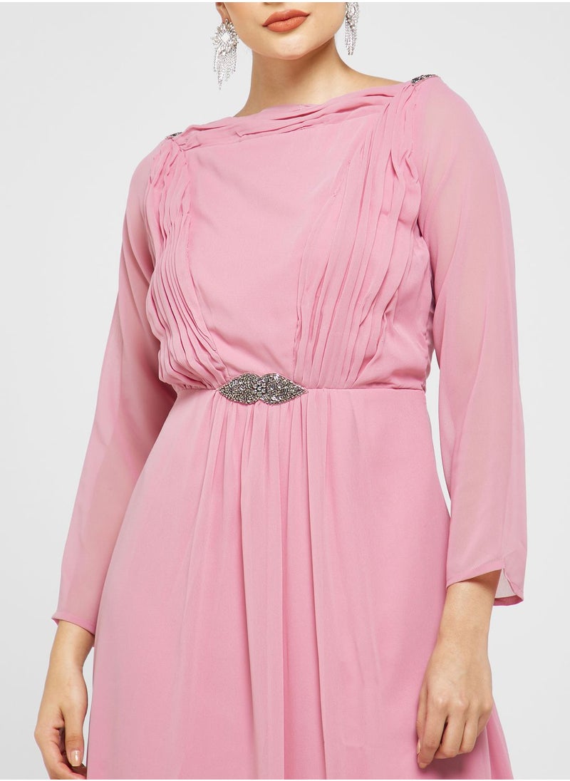 Khizana - Embellished Waist A-Line Dress - Image 1
