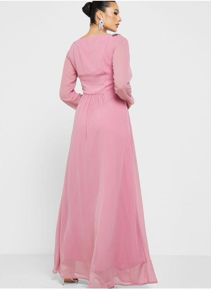 Khizana - Embellished Waist A-Line Dress - Image 1