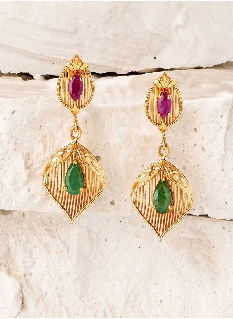 Malabar Gold and Diamonds 22 Carat 916 Purity Precia Gemstone Earrings PRGGEN382ER1Y 