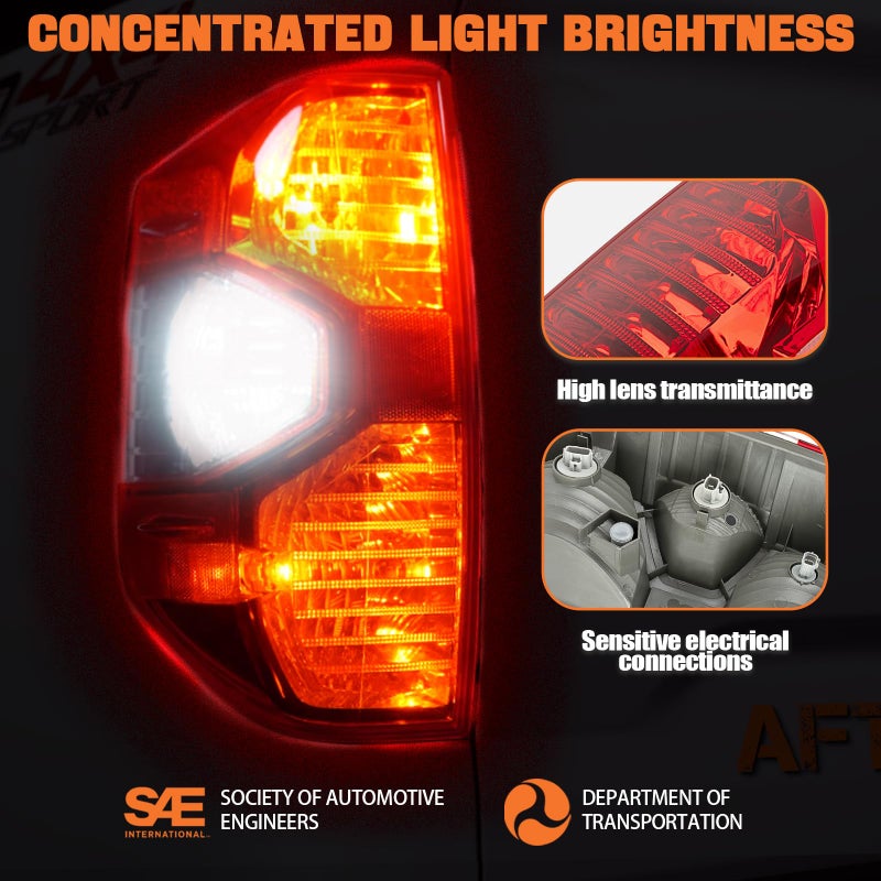 Autoverve Tail Light Assembly Fit For Toyota Tundra 2014 2015 2016 2017 2018 2019 2020 2021 Rear Left Driver Back Up Side Lens Housing Taillight Cover Replaces 81550-0C101 TO2800193(Lamp Included) - Image 5