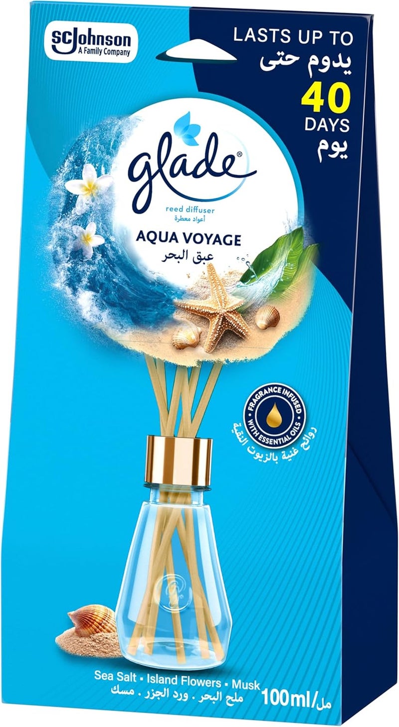 Glade Reed Diffuser, Aqua Voyage, Sea Salt & Island Flowers & Musk, 100ml - Image 3