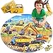 DIGOBAY Floor Puzzles for Kids Ages 46 Large 70 Piece Construction Puzzles for Kids Ages 68 with Excavator Bulldozer Forklift Dumper Truck Building Site Educational Toy Gifts for Boys Girls Children - Image 2