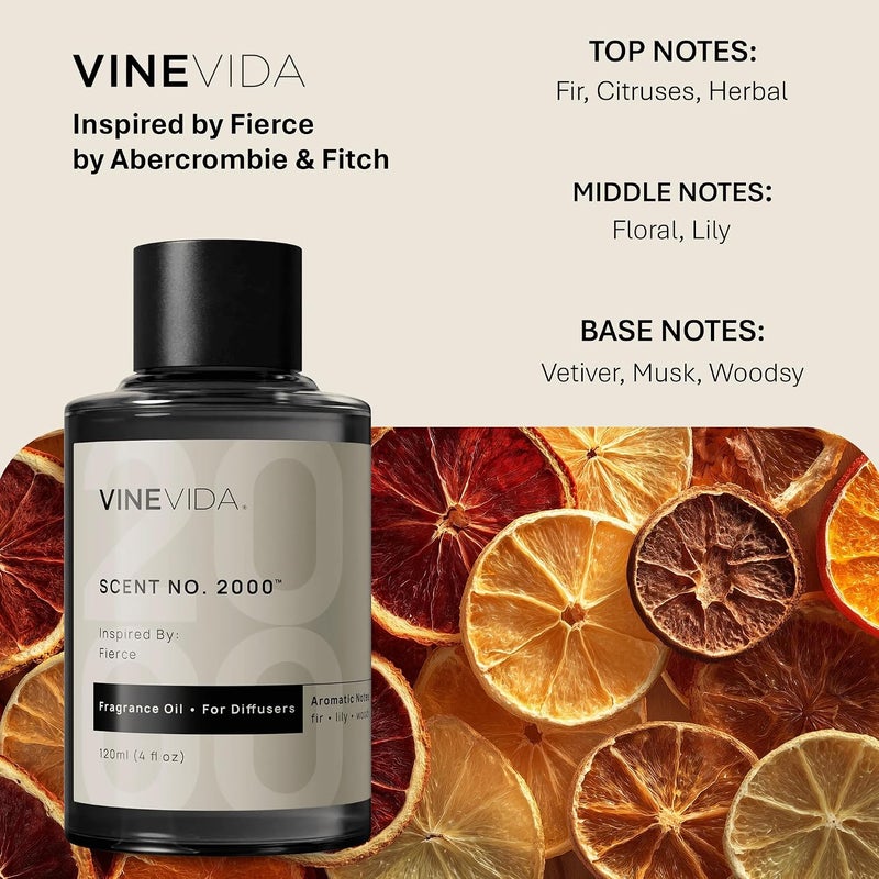 VINEVIDA [4 Fl Oz] Scent NO. 2000 Fragrance Oil for Cold Air Diffusers, Aromatic Notes of Fir Lily Woodsy, Essential Oils for Diffuser Oil Refill & Air Freshener Room Spray - Image 2