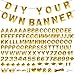 TMTECHJS 131 PCS Custom Banner DIY Letter Banners Personalized Banner for Birthday Congratulations Wedding Party Banners Golden 5inch - Image 3