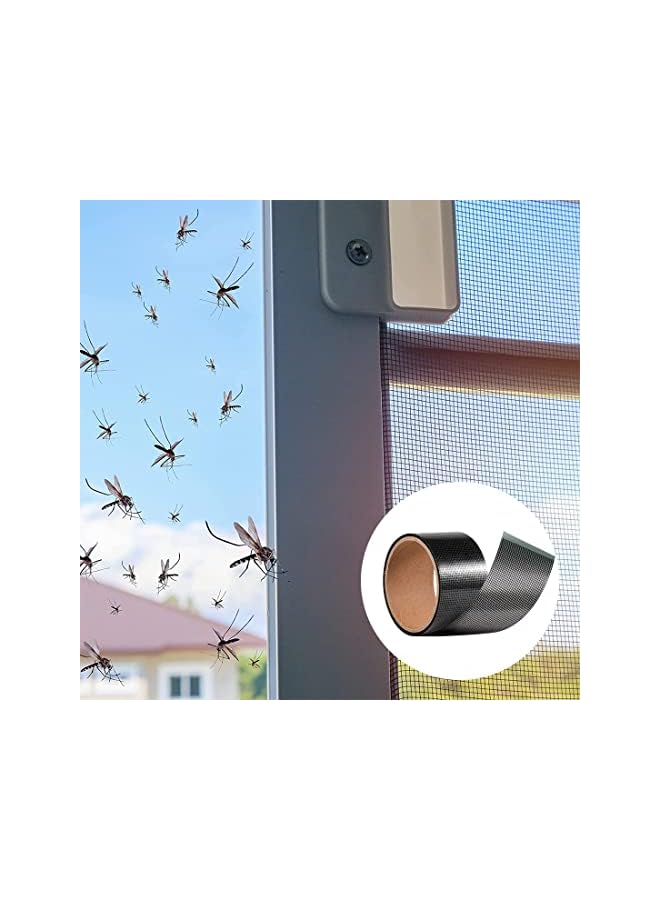 The Bros Window Insect Screen Adhesive Tape Screen Repair Tapes Kit Waterproof Fiberglass Covering Mesh for Window and Door Patch Repair Anti Mosquito (5cmX5m Black) - Image 5