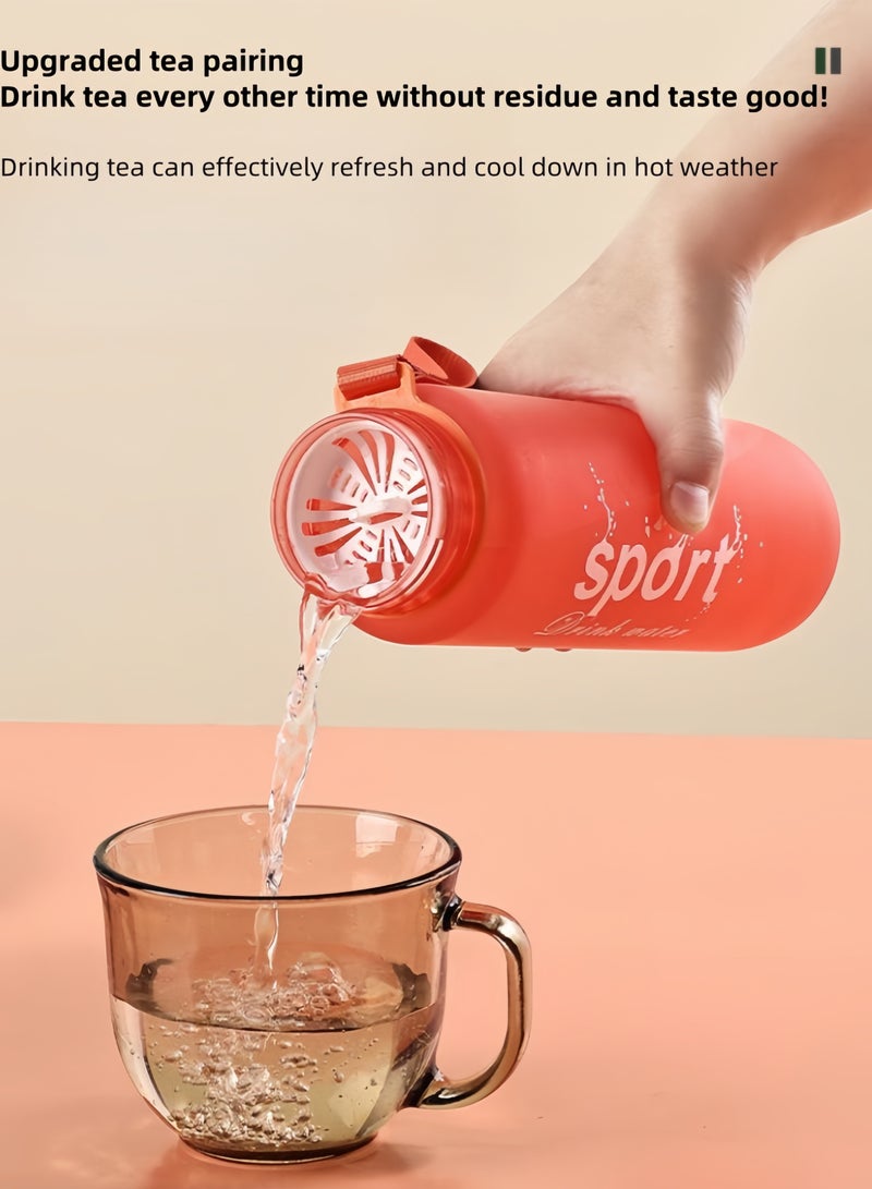 nihao New Sports Water Bottle, Tumbler,Soft Spout, Frosted, Gradient Water Cup Sports Cup Letter Straw Cup Large Capacity Tote Cup Fitness Plastic Cup Water Bottle, Blue-1000ML  - Image 4