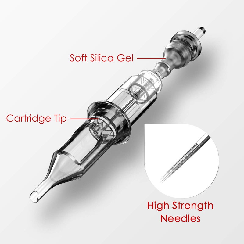 Wormhole Tattoo Needles 20Pcs 5M1 Disposable Tattoo Cartridge Needles Stack Magnum for Tattoo Gun Cartridge Machine Permanent Makeup (1005M1) - Image 4