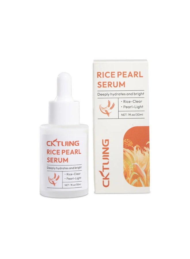 CKTUING Rice Pearl Face Serum, Moisturizing Face Essence, Firming Anti Wrinkle Anti Aging Removing Face Fine Lines, Smooth Deeply Brightening Even Skin Tone for Daily Skin Care-30 ML - Image 1