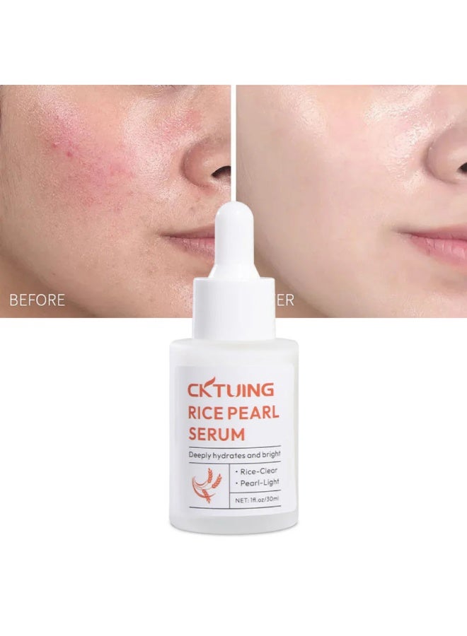 CKTUING Rice Pearl Face Serum, Moisturizing Face Essence, Firming Anti Wrinkle Anti Aging Removing Face Fine Lines, Smooth Deeply Brightening Even Skin Tone for Daily Skin Care-30 ML - Image 2