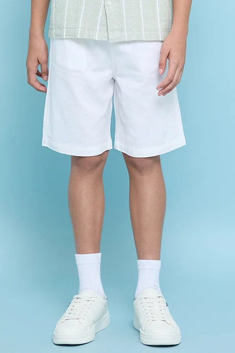 R&B Solid Shorts with Drawstring Waist