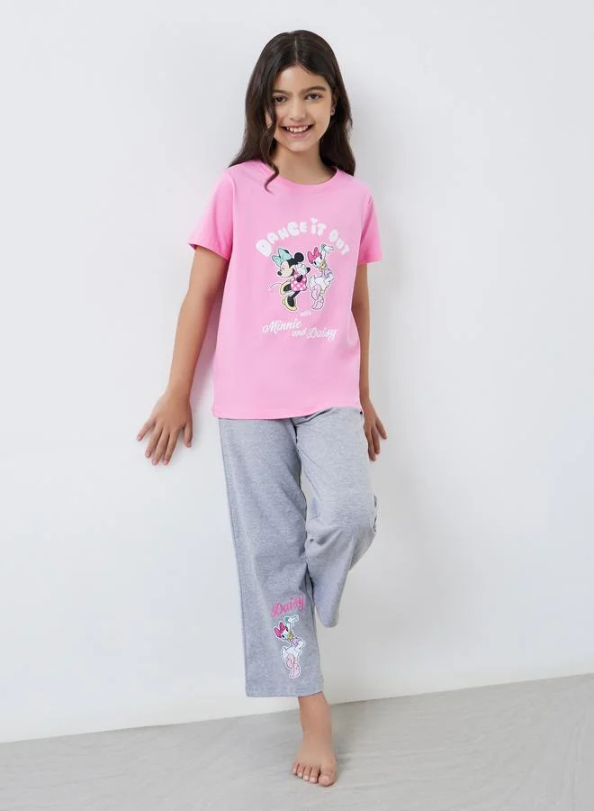 Styli Styli Teens Minnie-Daisy Print T-Shirt and Pyjama Set
