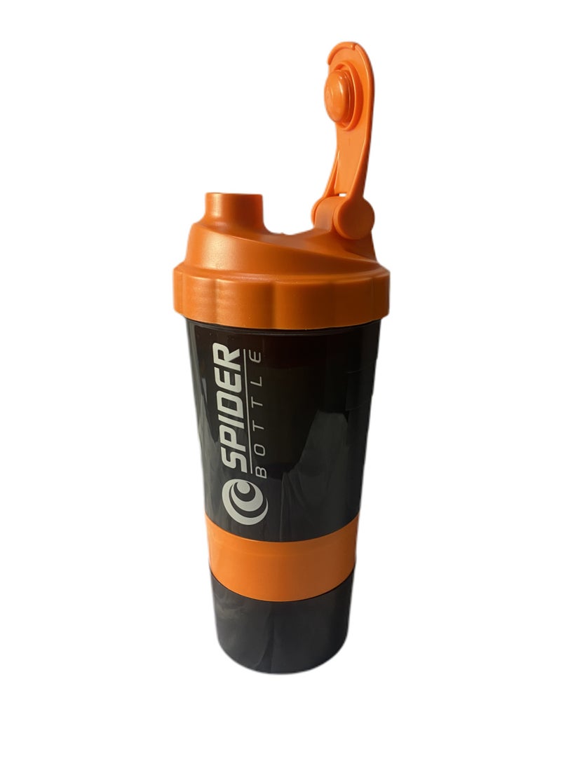 Generic - Spider Orange Shaker Bottle 500ml For Gym, School And Car - Image 1