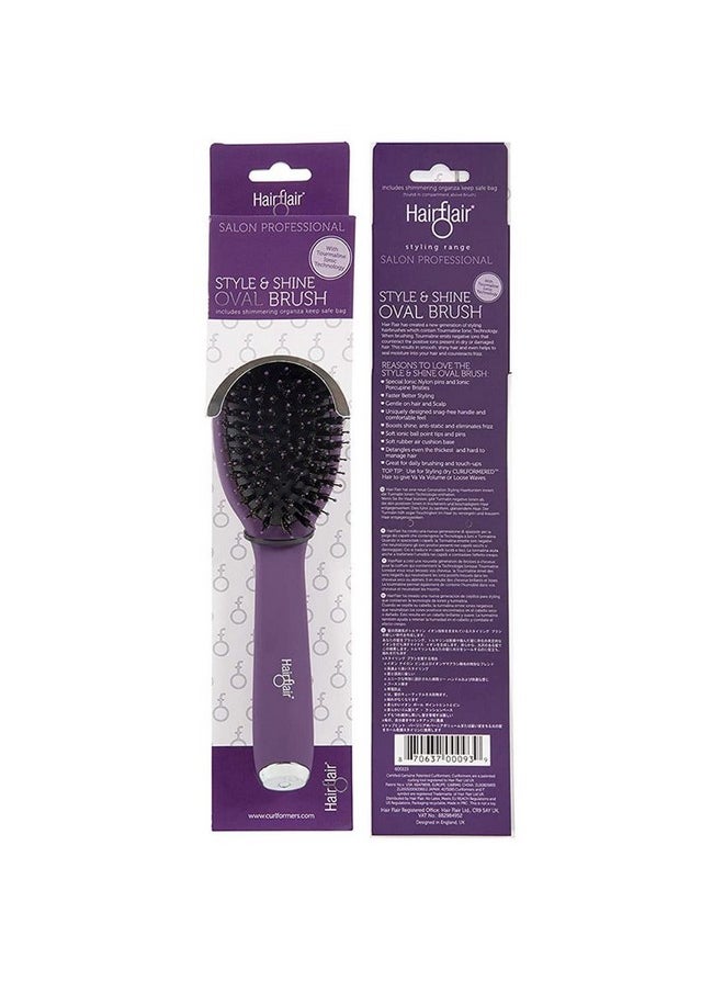 Hair Flair Hairflair Style & Shine Styling Brush • Large Oval • No Breakage Great For All Hair Types  - Image 2