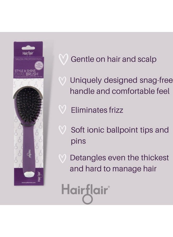 Hair Flair Hairflair Style & Shine Styling Brush • Large Oval • No Breakage Great For All Hair Types  - Image 4