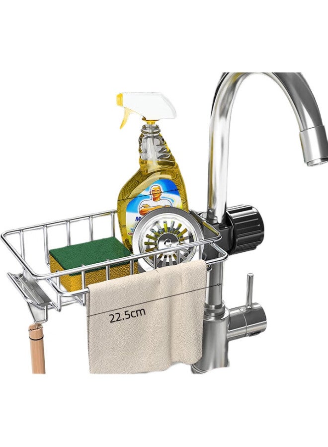 Additive Degree Jiadu Kitchen Faucet Storage Rack, Dishwashing Sink Rack, Draining Sponge Brush, Scouring Pad, Cloth Storage Rack - Image 1