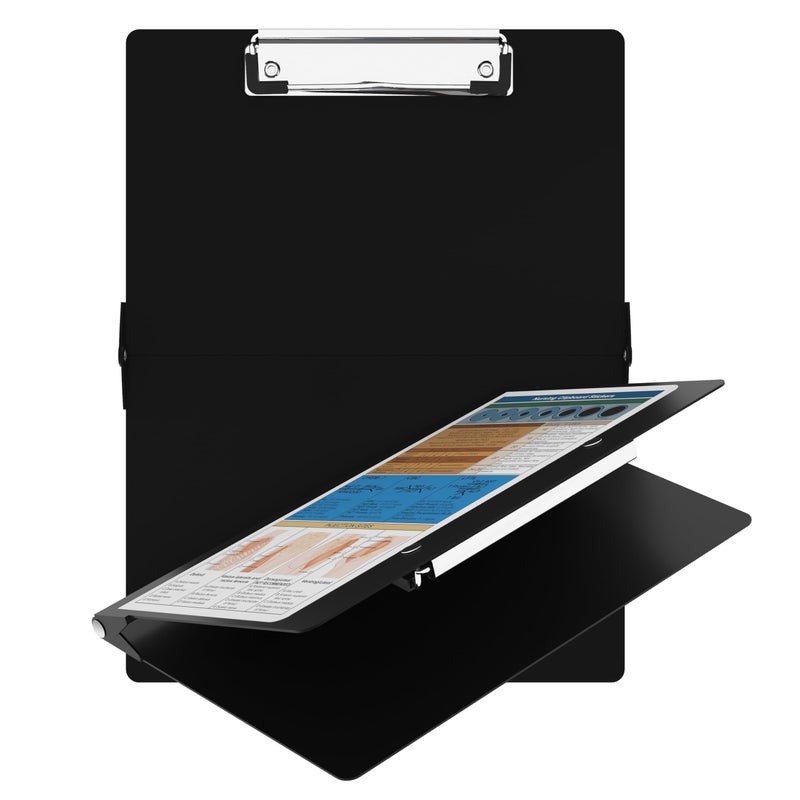 SC Printing World Nursing Clipboard with Nursing and Medical Edition Cheat Sheets Nursing School Essentials - Aluminum Foldable Nurse Clip Boards Essential Accessory for Efficient Patient Care (Black) - Image 2