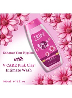 VCare V Care Intimate Wash with Pink Clay 200ml - pH Balanced, Soothing & Purifying, Freshness All Day Long, Gentle Cleanser for Sensitive Skin  - Image 2