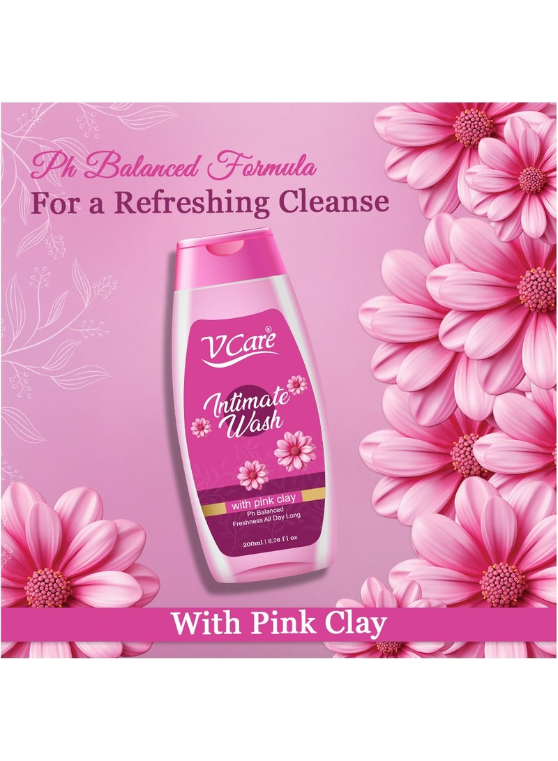 VCare V Care Intimate Wash with Pink Clay 200ml - pH Balanced, Soothing & Purifying, Freshness All Day Long, Gentle Cleanser for Sensitive Skin  - Image 3