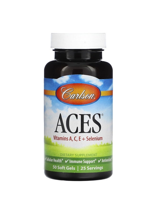 كارلسون، ACES، فيتامينات A، C، E + سيلينيوم، 50 جيل طري
