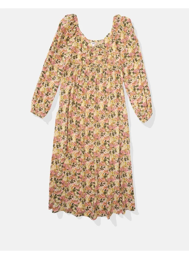 Aerie Puff Sleeve Ruched Dress