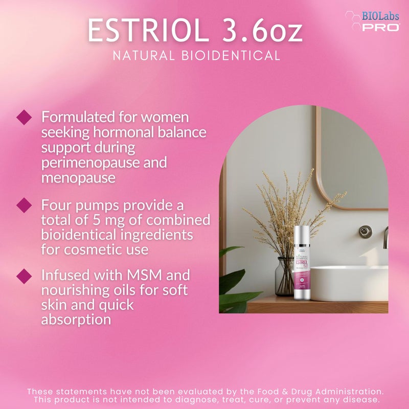 BIOLABS PRO UltraSpa Skincare BIOLabs PRO Natural Bioidentical Estriol Beauty Cosmetic Cream For Women, Three Month Supply (3.6 oz) - Image 3