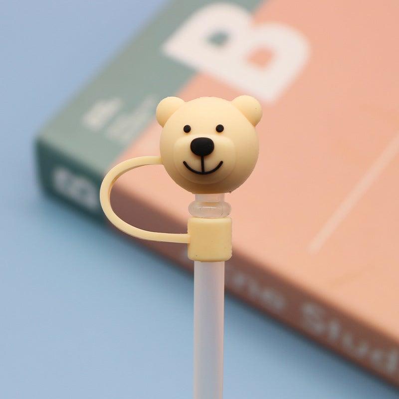 Soft Glue 7 8 10Mm Straw Cap Silicone Cute Cartoon Doll Straw Plug Pvc Stereo Dustproof Straw Cap - Image 1