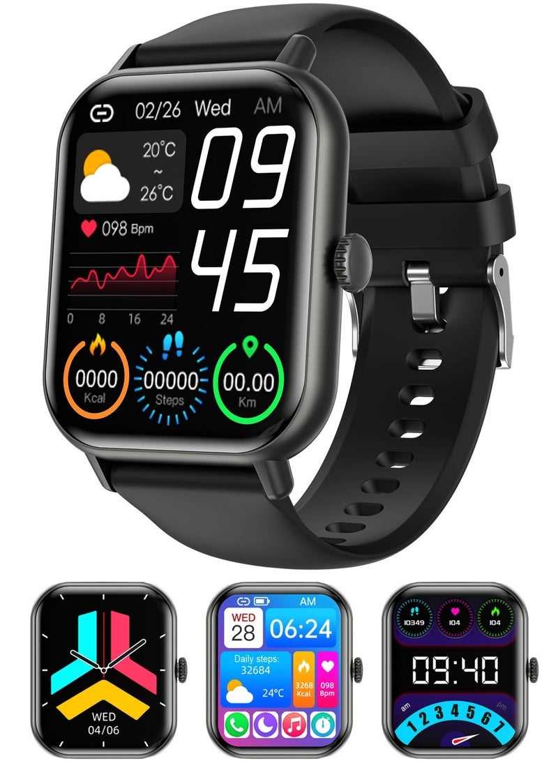 Universal Stylish Smart Sports Watch, 2-inch Touch Screen, 100+ Sports modes, Bluetooth 5.3, IP67, Smart reminders, Exercise records, Health detection, Black - Image 1