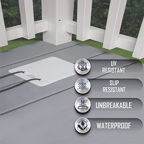 TayMac DOC320W Outdoor Comforts White In-Use Weatherproof Outlet Cover, Electrical Outlet Cover with Extension Cord Clamps for Duplex, Decorator, Outdoor Outlet Cover for Deck Box, White, 1 Gang - Image 5