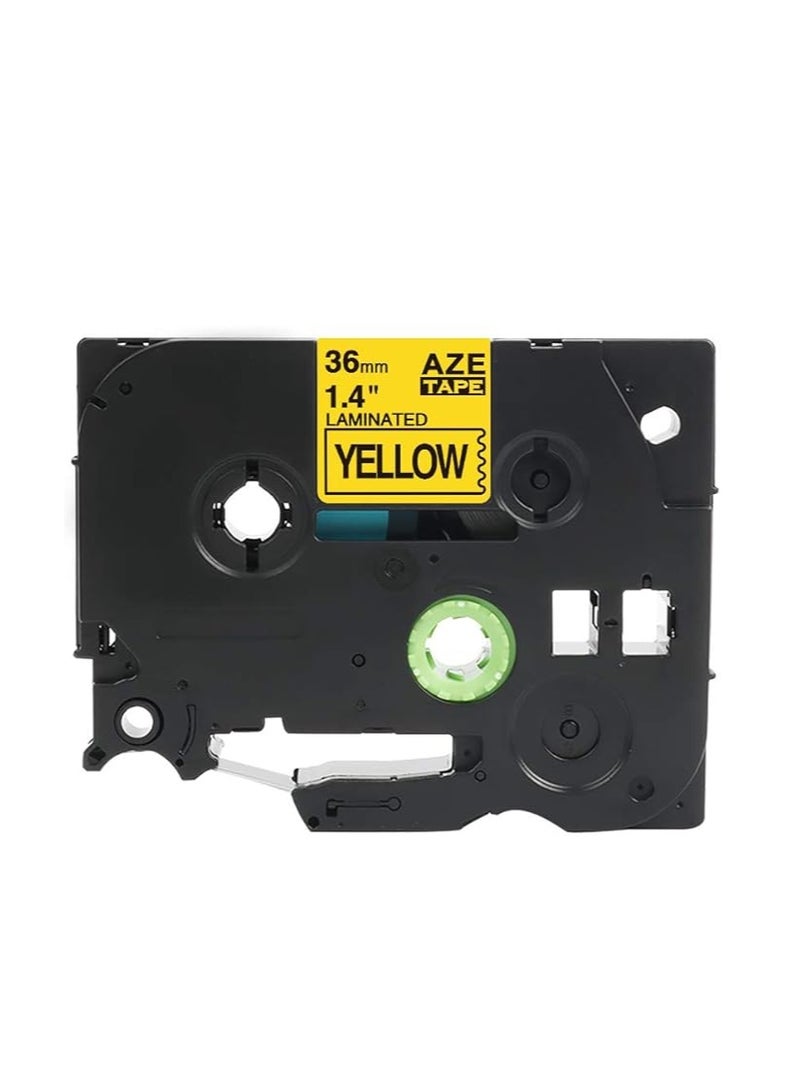 Terabyte 36 mm x 8 meter Compatible TZe Label Tape Cartridge for P-Touch Label Printers… (Black on Yellow) - Image 2