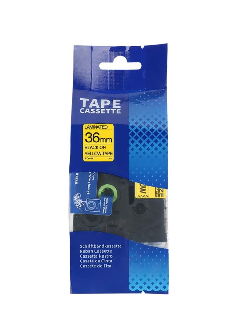 Terabyte 36 mm x 8 meter Compatible TZe Label Tape Cartridge for P-Touch Label Printers… (Black on Yellow) - Image 4