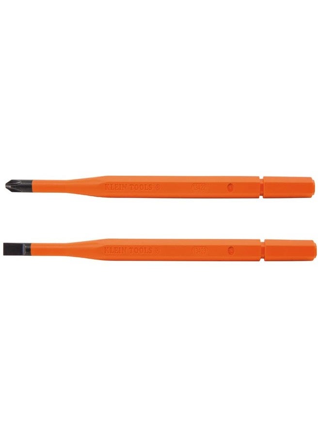 Klein Tools 13156 Insulated Screwdriver Blades, Interchangeable Single-End Replacement Blades for Klein Insulated Screwdrivers, 2-Pack - Image 1