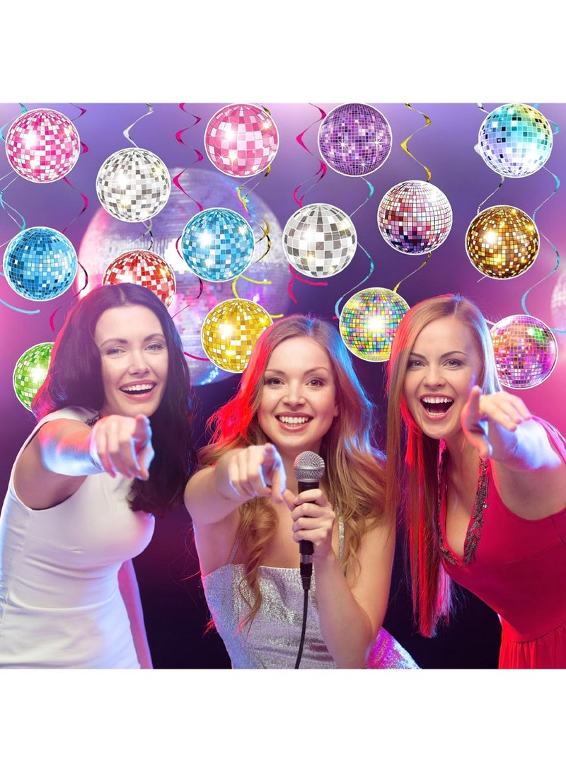 YOUGE 24Pcs Silver Colorful Bright Disco Ball Decor,13CM Silver Bright Reflective Mirror Balls, Used for Party Decoration, Lighting Effects, Home Decoration, Stage Props - Image 3