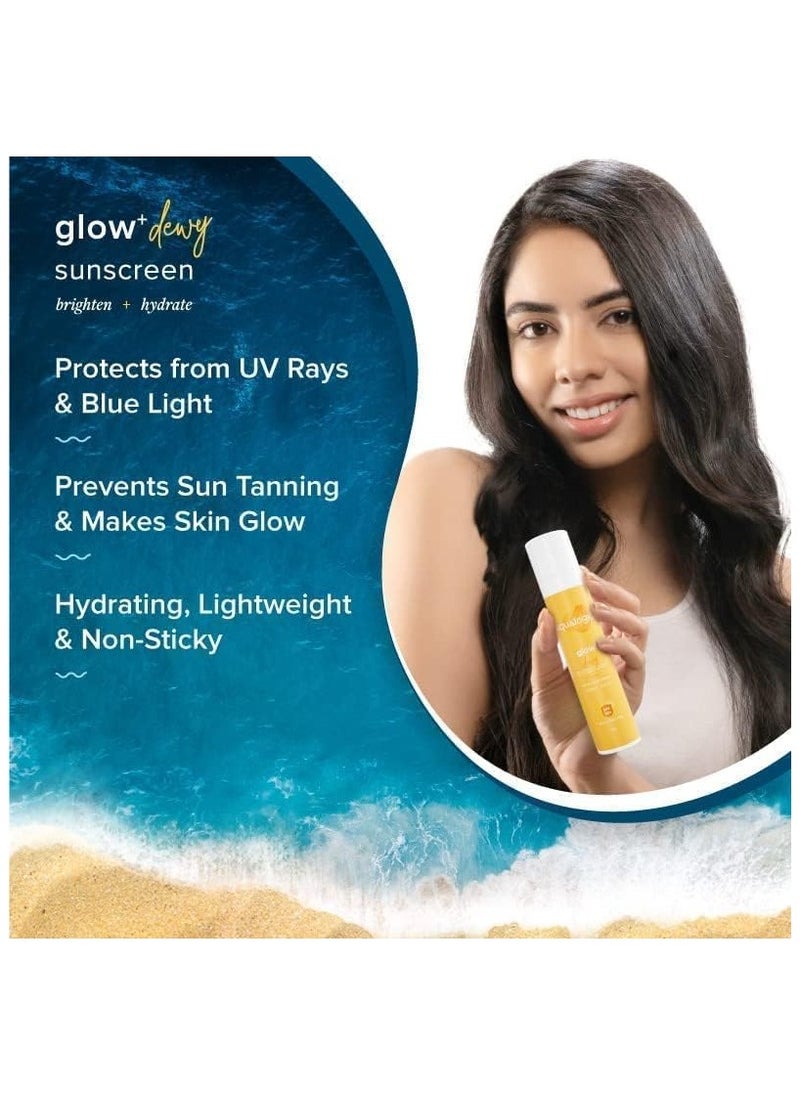 Aqualogica - Glow+ Dewy Sunscreen SPF 50 PA+++ For UVA/B & Blue Light Protection, 50g - Image 1