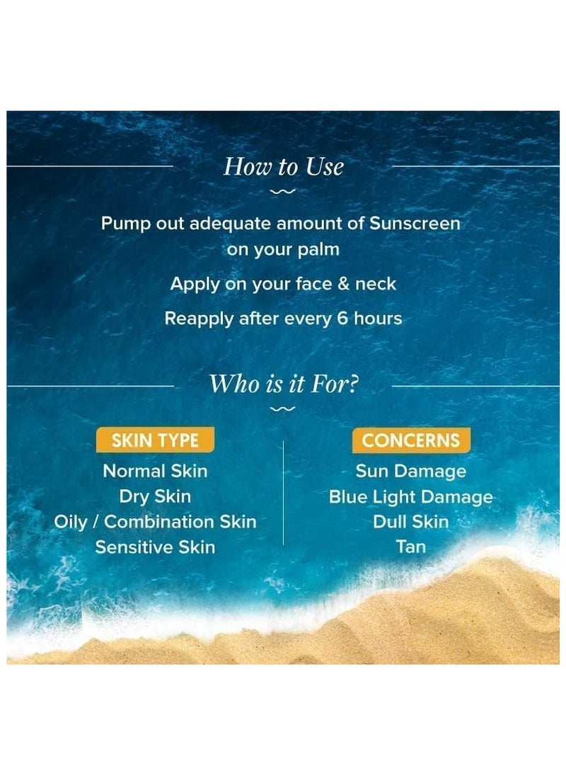 Aqualogica - Glow+ Dewy Sunscreen SPF 50 PA+++ For UVA/B & Blue Light Protection, 50g - Image 1
