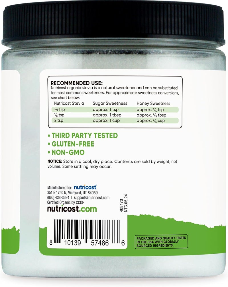 Nutricost Organic Stevia Natural Sweetener 8 oz - Image 3