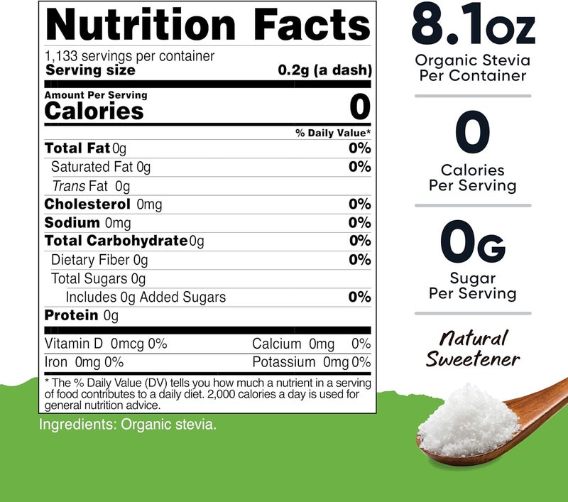 Nutricost Organic Stevia Natural Sweetener 8 oz - Image 2