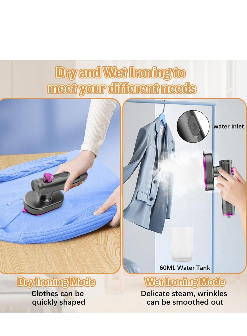 SYOSI Hand Steamers for Travel Iron, Portable Garment Steamer Travel Iron, Fast Heat-up, Ceramic Nonstick Sole Plate, Dry and Wet Ironing, Suitable for Trips  Home Use - Image 4