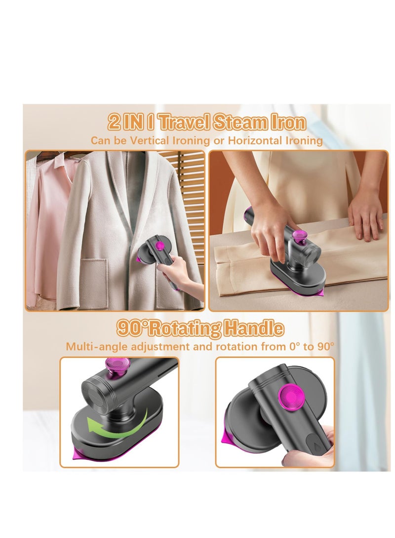 SYOSI Hand Steamers for Travel Iron, Portable Garment Steamer Travel Iron, Fast Heat-up, Ceramic Nonstick Sole Plate, Dry and Wet Ironing, Suitable for Trips  Home Use - Image 3