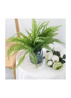 Generic Plastic Wheat Grass, Artificial Fake Plants, Fake Plastic Greenery Shrub Bushes, 12 Bundles Outdoor UV Resistant Greenery Shrubs Plants, Hanging Planter, for Indoor Outdoor Home Garden Decoration  - Image 5