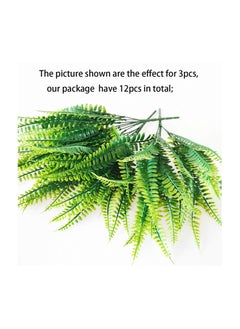 Generic Plastic Wheat Grass, Artificial Fake Plants, Fake Plastic Greenery Shrub Bushes, 12 Bundles Outdoor UV Resistant Greenery Shrubs Plants, Hanging Planter, for Indoor Outdoor Home Garden Decoration  - Image 3