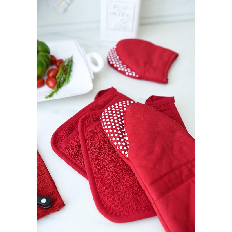 Ritz Terry Potholder & Hot Pad: Unparalleled Heat Resistant  Durable 100% Cotton - Ergonomically Designed for Optimal Grip - Easy-Care Machine Washable - Perfect for Your Kitchen - Paprika Red  2-Pk - Image 3