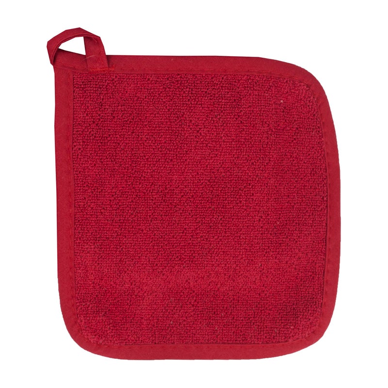 Ritz Terry Potholder & Hot Pad: Unparalleled Heat Resistant  Durable 100% Cotton - Ergonomically Designed for Optimal Grip - Easy-Care Machine Washable - Perfect for Your Kitchen - Paprika Red  2-Pk - Image 2