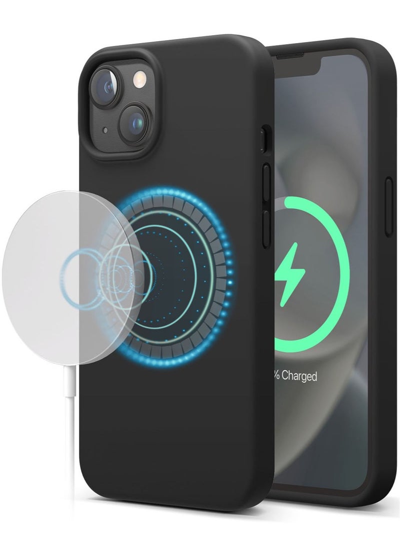 Elago Silicone Shockproof iPhone 14 Plus Case Cover with MagSafe - Black  - Image 1