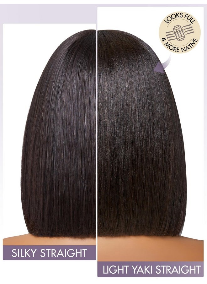LUVME HAIR - 10 Inch Light Yaki Straight Bob Wig With Bangs Human Hair Realistic Hd Lace Short Black Bob Wigs, Ready To Go Blunt Cut Bob Wig Glueless 180 Density - Image 1